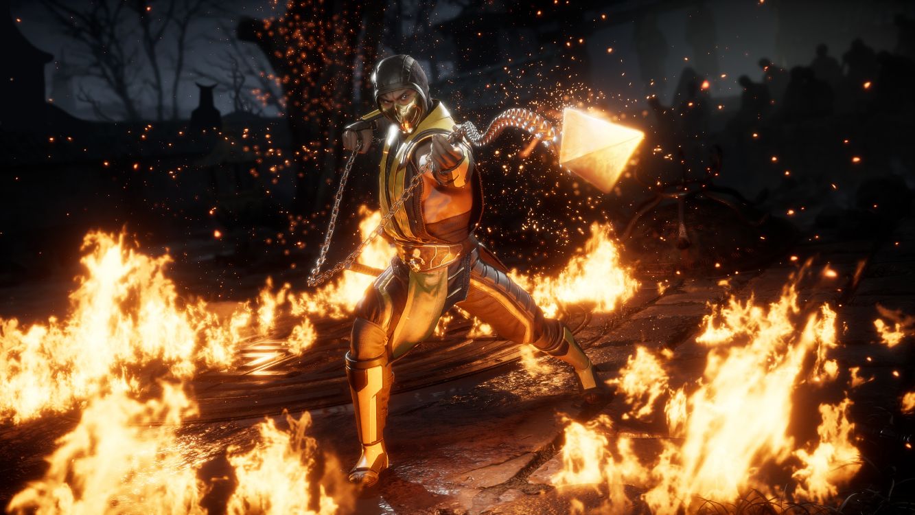 Mortal Kombat 11, Mortal Kombat x, Skorpion, Raiden, Hitze. Wallpaper in 7680x4320 Resolution