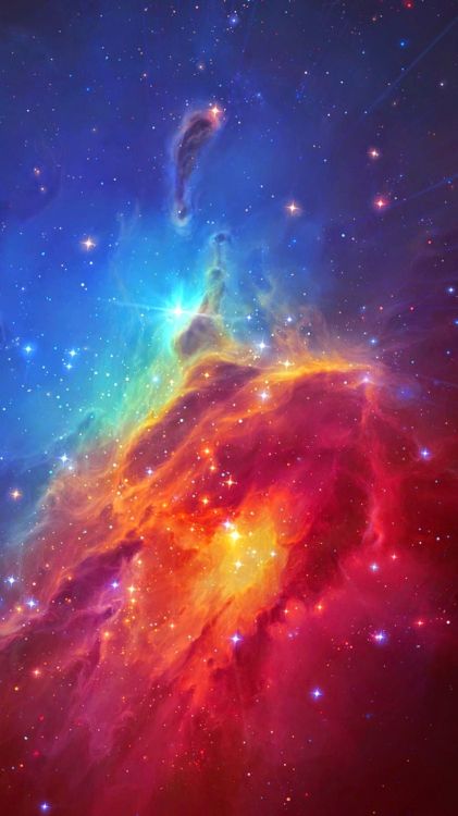 Illustration de la Galaxie Rouge et Bleue. Wallpaper in 1080x1920 Resolution