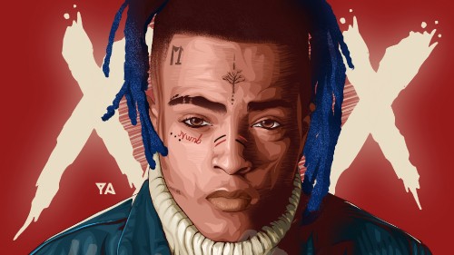 Image XXXTentacion, face, forehead, illustration, head