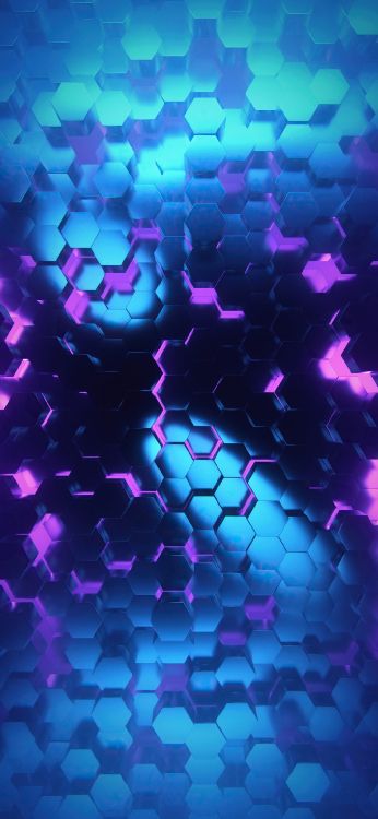 Luz, el Arte Abstracto, Arte Digital, Morado, Azul. Wallpaper in 1080x2340 Resolution