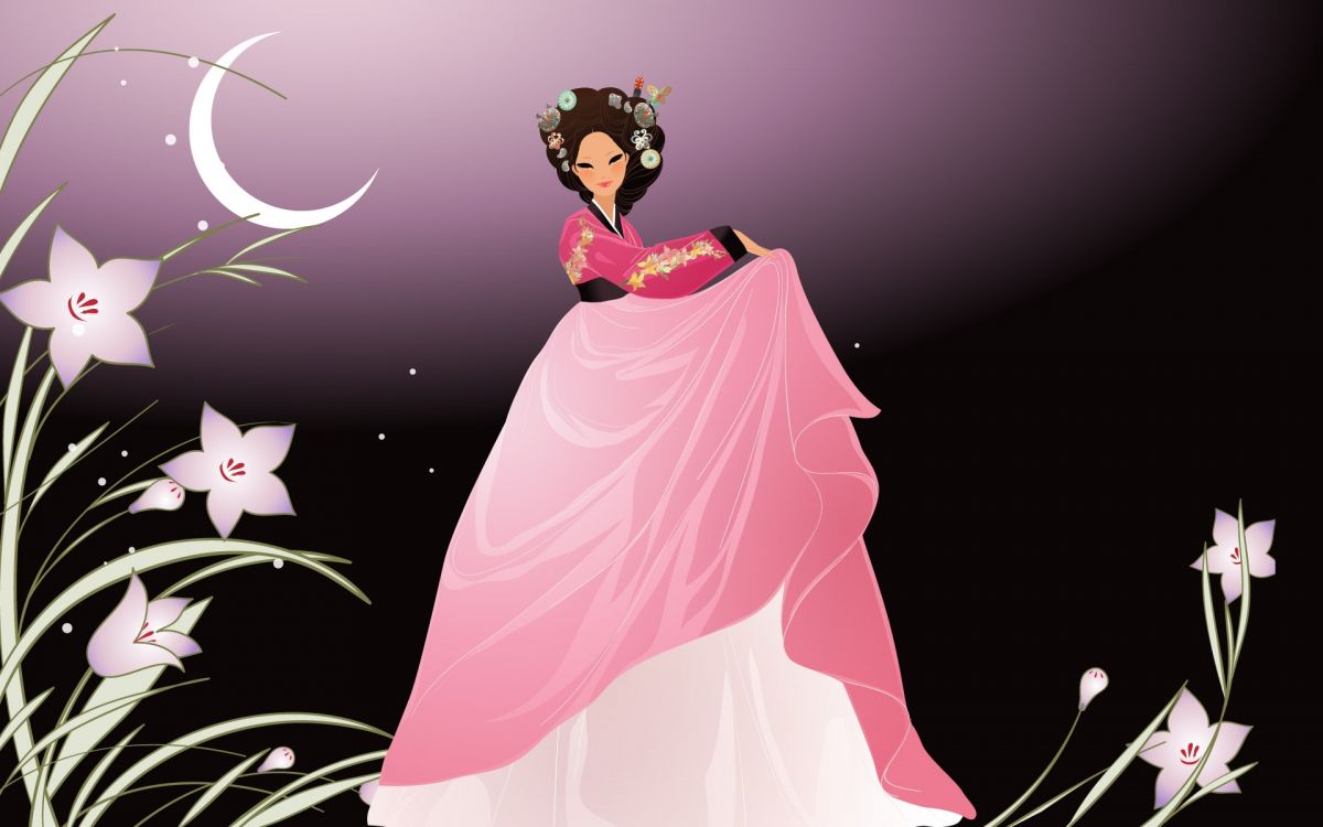 Frau im Rosa Kleid Abbildung Dress. Wallpaper in 1920x1200 Resolution