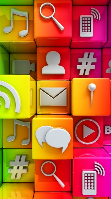 Image green and red plastic toy blocks