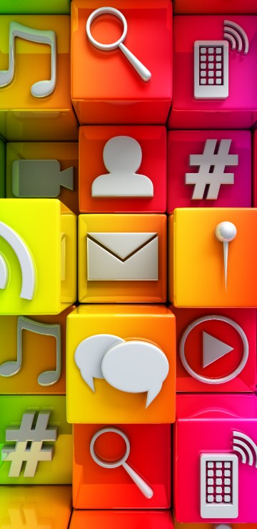 Image green and red plastic toy blocks