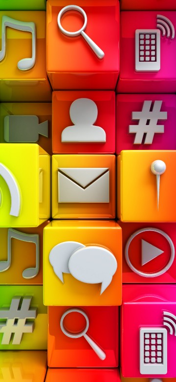 Image green and red plastic toy blocks