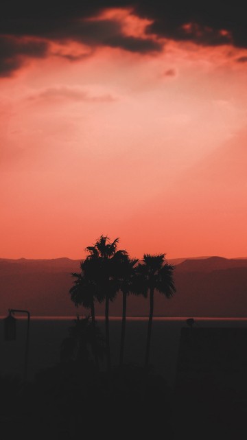 Image afterglow, horizon, sunset, red, orange