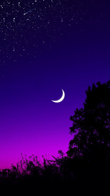 Image moon, crescent, night, purple, light