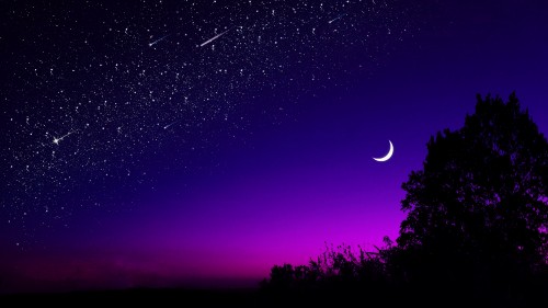 Image moon, crescent, night, purple, light