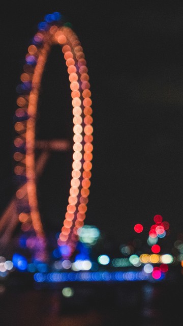 Image ferris wheel, night, landmark, light, urban area