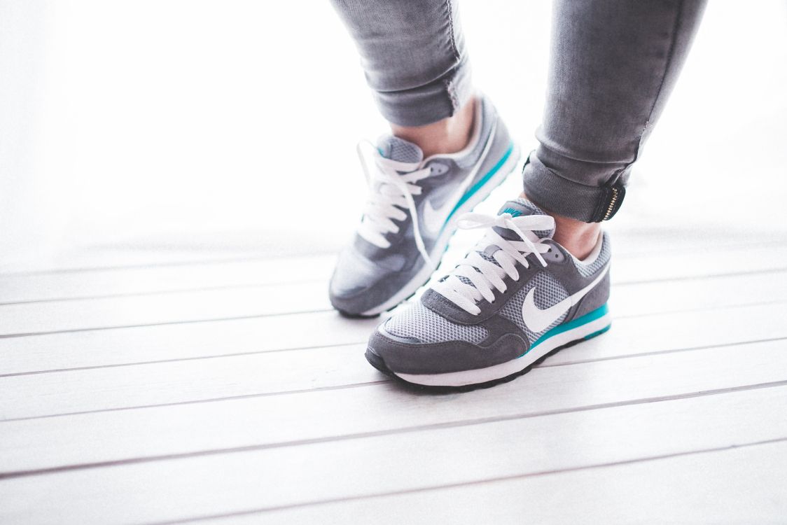 Person in Gray and White Nike Sneakers. Wallpaper in 4903x3269 Resolution