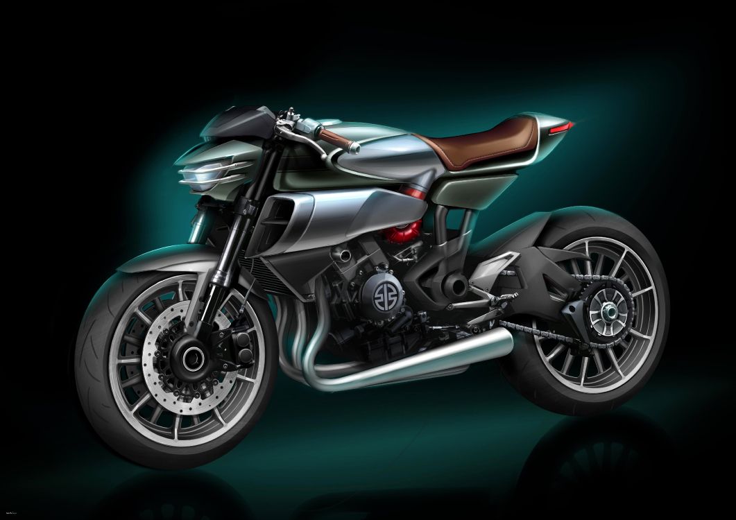 black and silver motorcycle on green floor