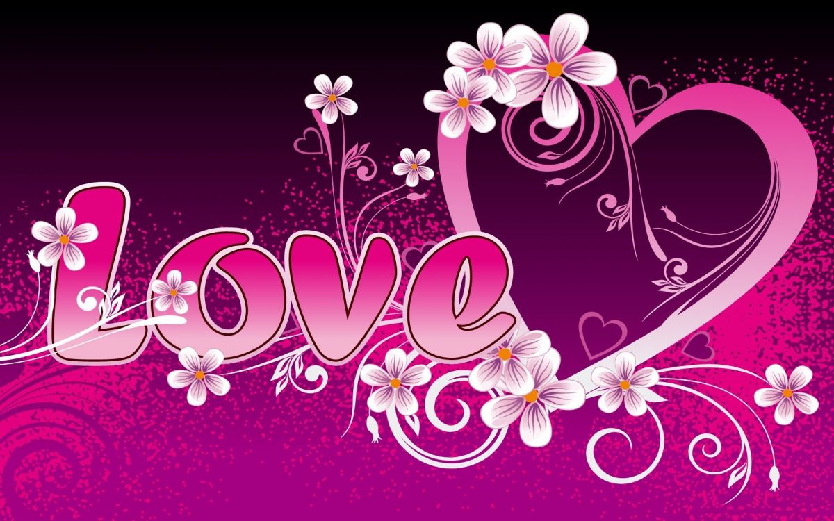 心脏, 文本, 粉红色, 图形设计, 爱情 壁纸 1920x1200 允许