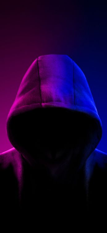 Portrait, Kunst, Kapuze, Digitale Kunst, Hacker. Wallpaper in 1407x3045 Resolution