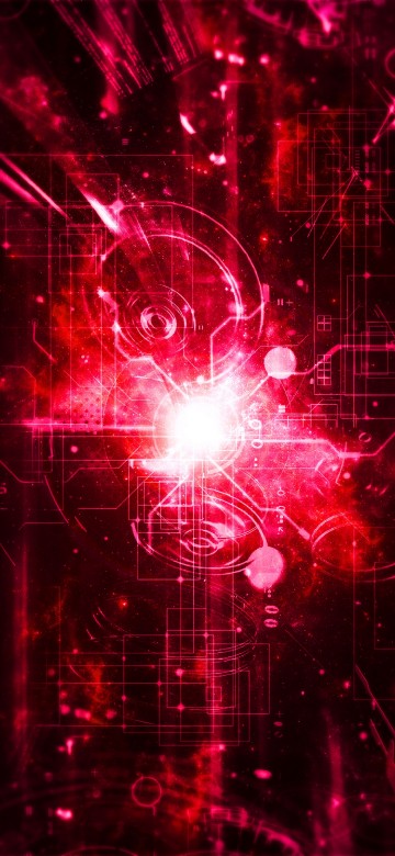 Image red and white abstract painting