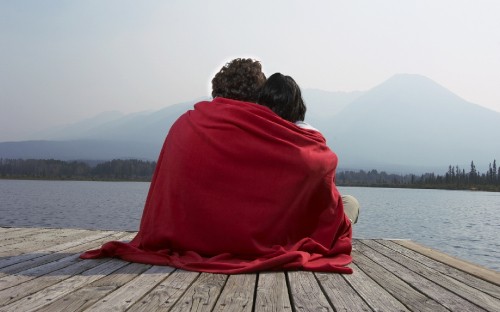 Image romance, hug, couple, red, sitting