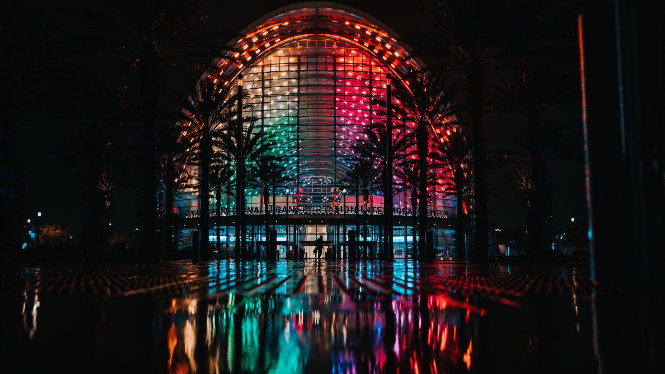 Gebäude, Licht, Wasser, Strom, Symmetrie. Wallpaper in 3840x2160 Resolution