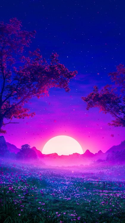 气氛, 紫色的, 自然景观, Azure, 余辉 壁纸 3240x5760 允许