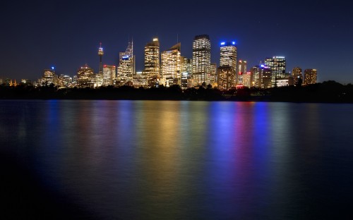 Image city skyline during night time