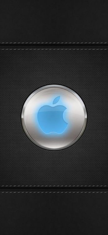 Logo Pomme Rond Blanc et Gris. Wallpaper in 1125x2436 Resolution