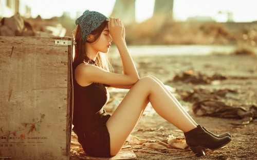 Image beauty, sunlight, leg, sitting, summer