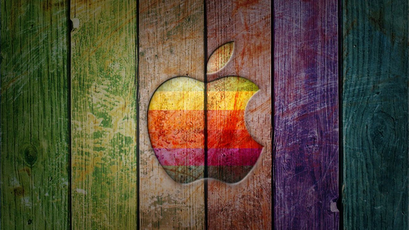 Apple, Holz, Gr, Blatt, Farbigkeit. Wallpaper in 2400x1350 Resolution
