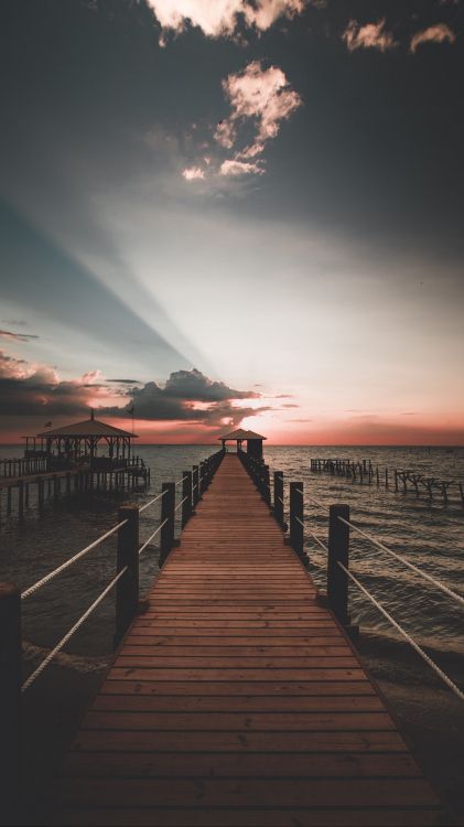 cloud, water, atmosphere, wood, afterglow