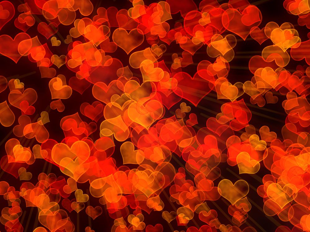 Orange, Herzen, Gelb, Blütenblatt, Vektor-Grafiken. Wallpaper in 4000x3000 Resolution
