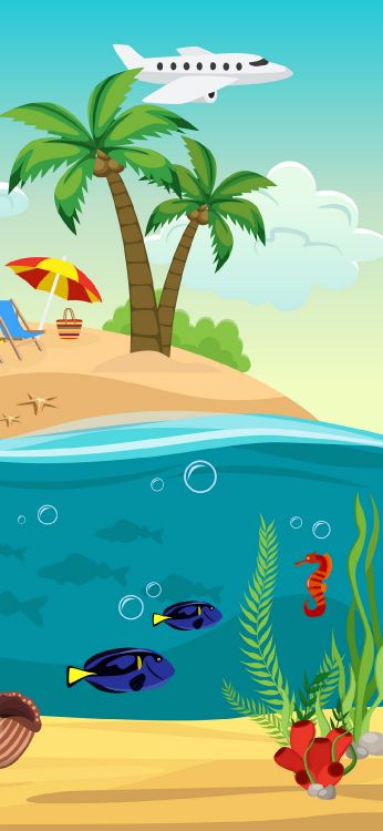 Caricatura, Agua, Verde, Azure, Naturaleza. Wallpaper in 1080x2340 Resolution