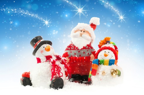 Image new year, Christmas Day, Santa Claus, snowman, christmas