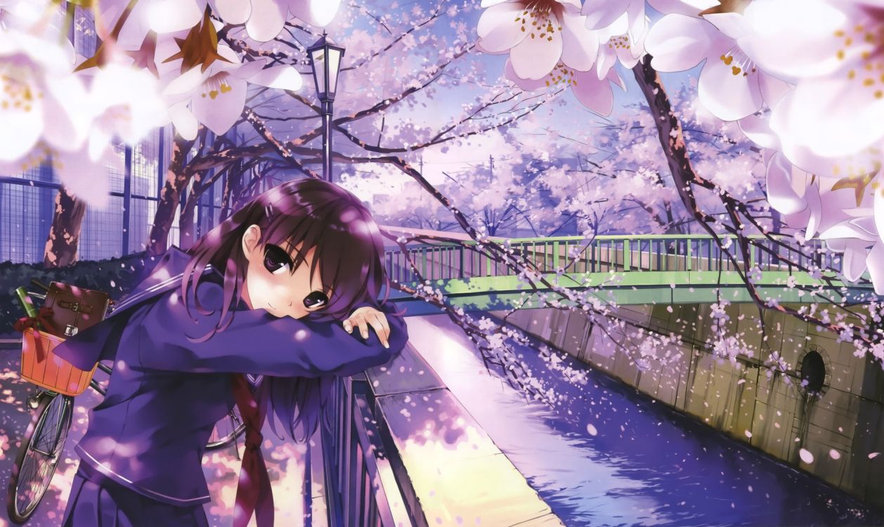 Fille en Robe Violette Personnage Anime. Wallpaper in 1920x1144 Resolution