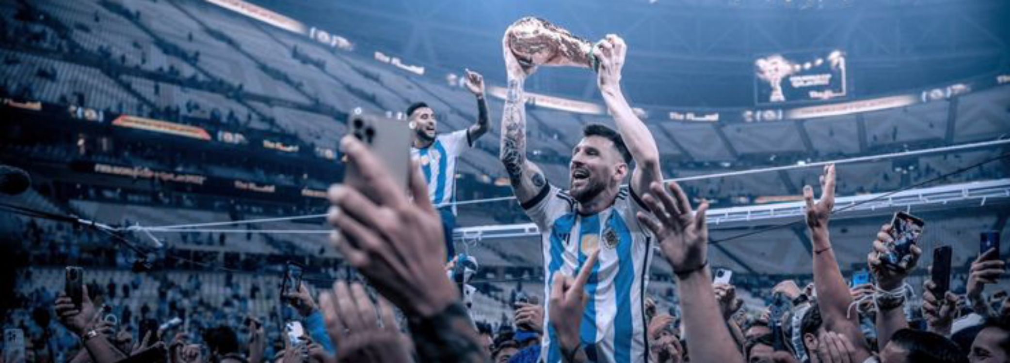 Lionel Messi, Scotiabank-Arena, Weltmeisterschaft 2022, Finale Der FIFA-Weltmeisterschaft 2022, fc Barcelona. Wallpaper in 3000x1080 Resolution