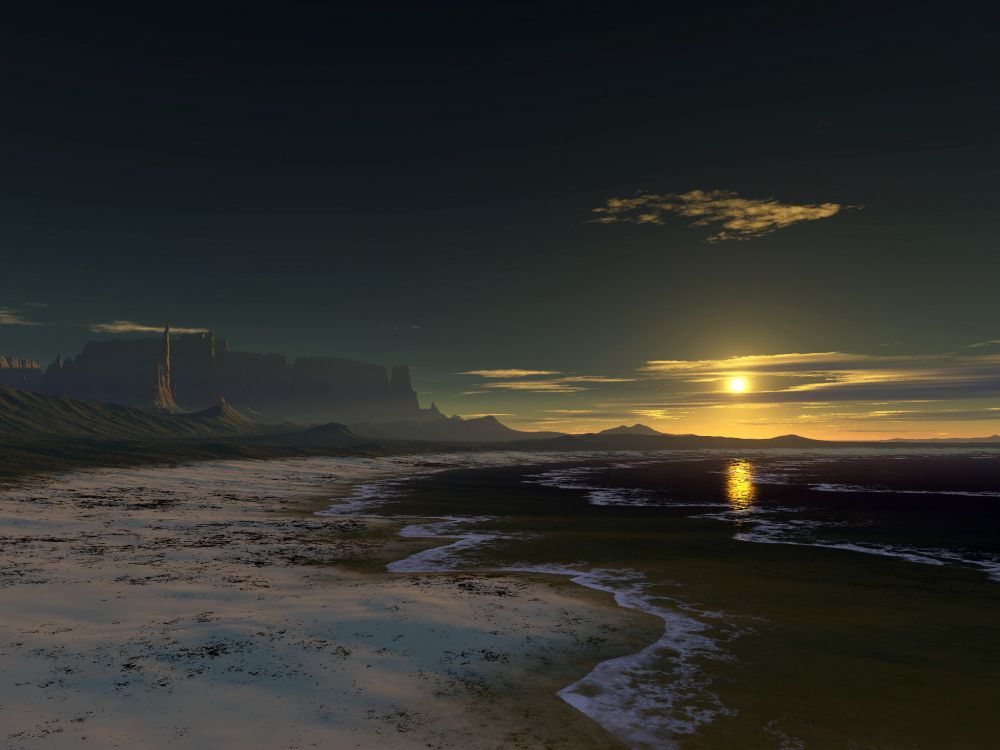 Silhouette de Pont Sur Mer Pendant le Coucher du Soleil. Wallpaper in 2048x1536 Resolution