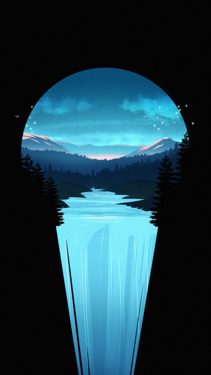 Cascada Minimalista, Cascada, Las Cataratas Del Niágara, Ambiente, Agua. Wallpaper in 3240x5760 Resolution