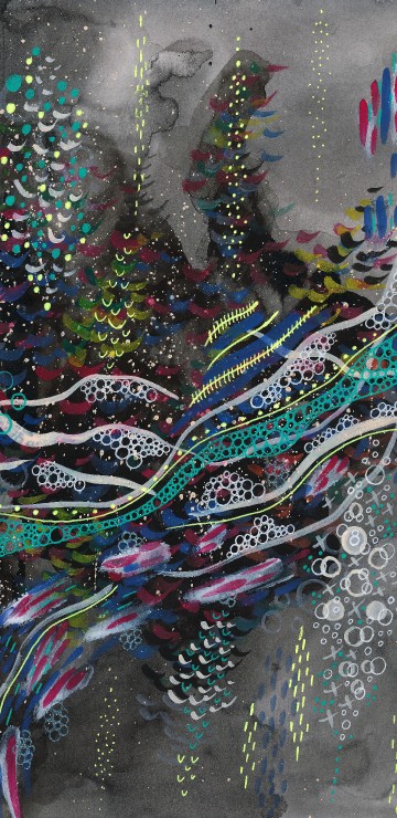 Image blue green and white abstract painting