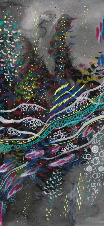 Image blue green and white abstract painting