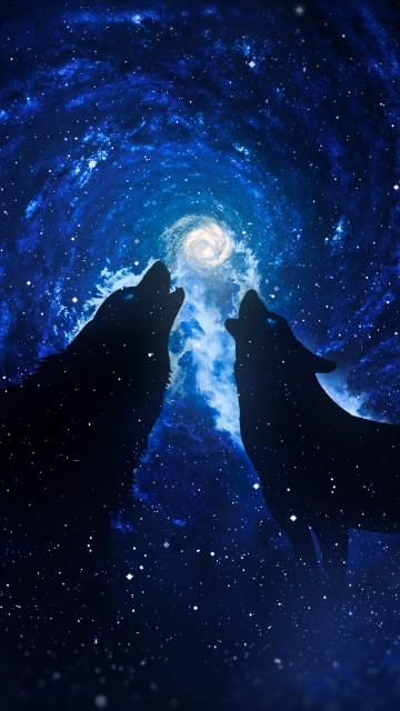 Image blue and white galaxy illustration