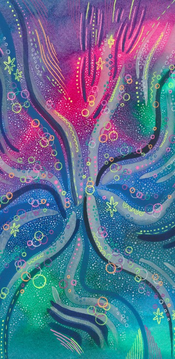 Image purple and blue abstract painting
