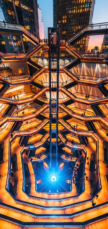 对称, 和阴影的色彩, 电蓝色的, 三角形, 艺术 壁纸 1422x3000 允许