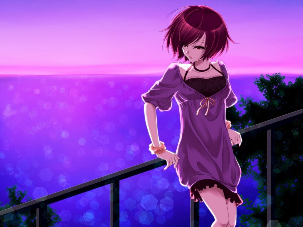 Wallpaper Girl in Blue Dress Anime Character, Background - Download Free  Image