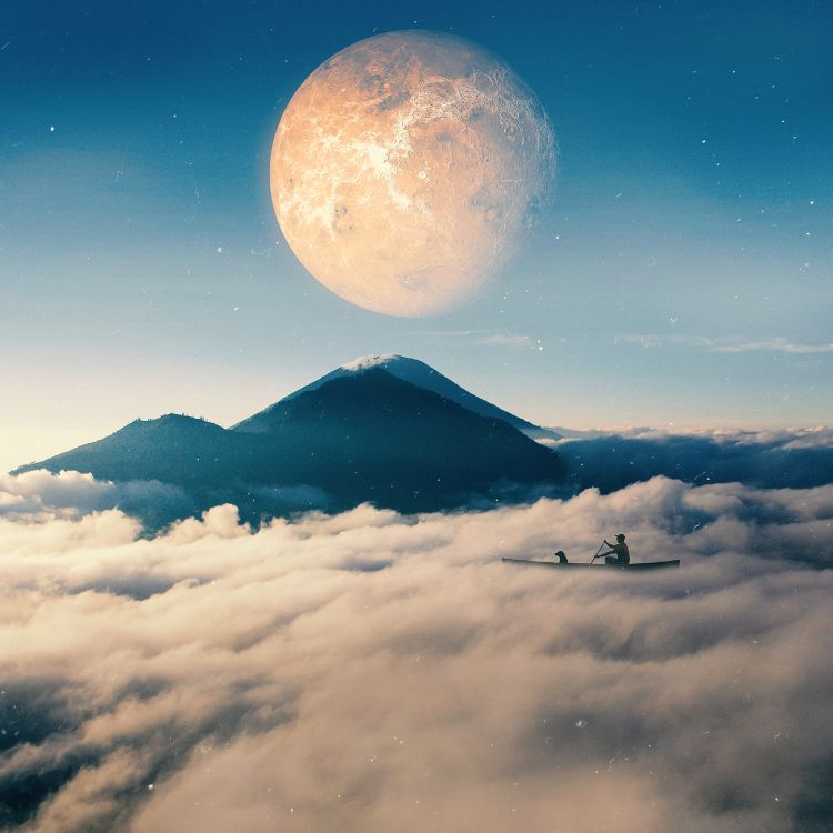 Vollmond Über Den Bergen. Wallpaper in 2800x2800 Resolution