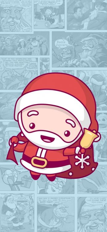 Santa Claus, Chibi du Père Noël, Chibi, Nouvelle Année, Kawaii. Wallpaper in 472x1024 Resolution