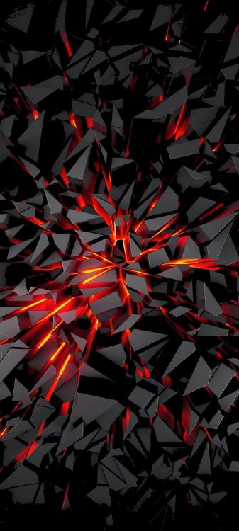 录像, 红色的, 橙色, 图形设计, 三角形 壁纸 1080x2400 允许