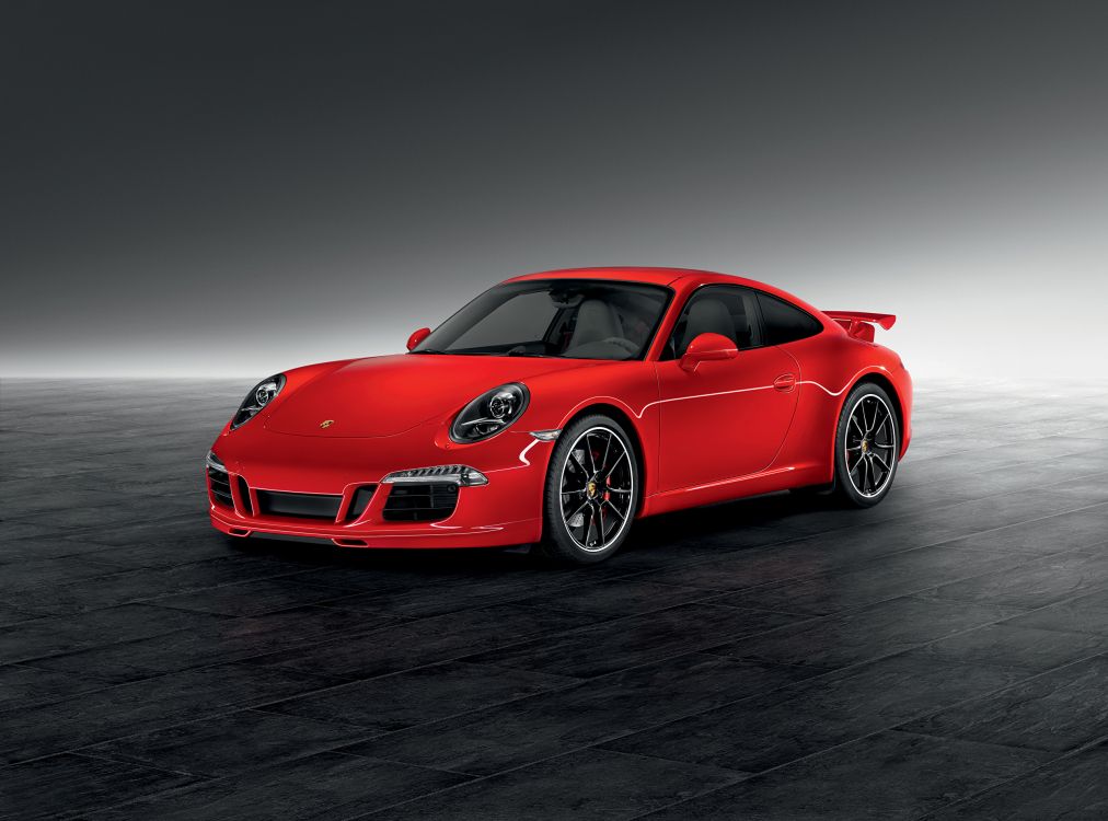 Porsche 911 Rouge Sur Fond Gris. Wallpaper in 2560x1896 Resolution
