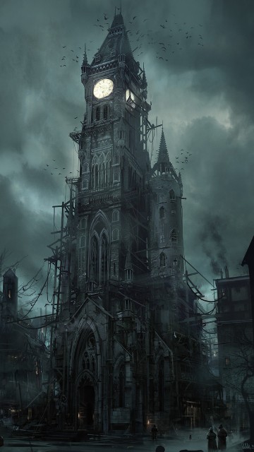 Image art, spire, architecture, darkness, building