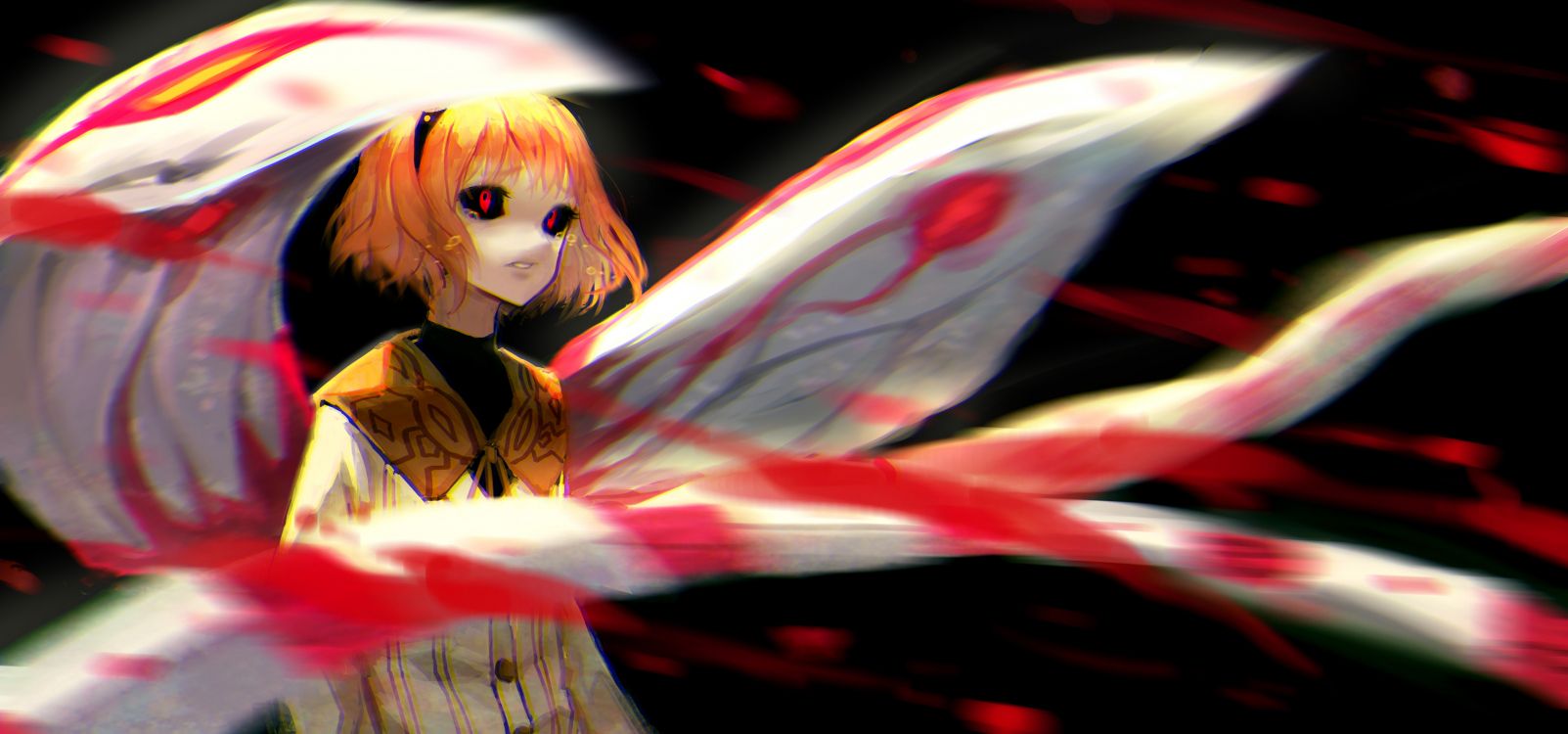 Personnage D'anime Fille Aux Cheveux Blonds. Wallpaper in 4134x1933 Resolution