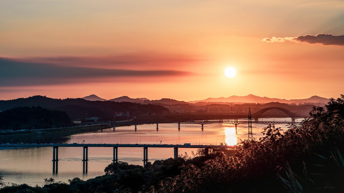 Puesta, Afterglow, Agua, Sol, Noche. Wallpaper in 4000x2250 Resolution