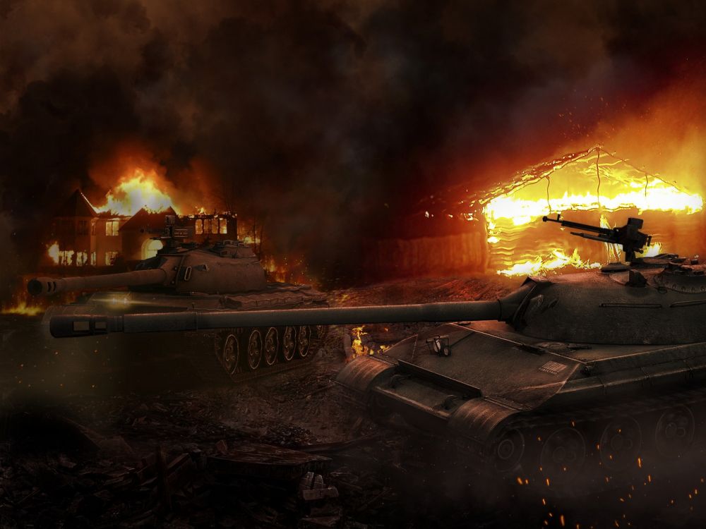 World of Tanks, Tanque, Vehículo de Combate, Fuego, Material Explosivo. Wallpaper in 2048x1536 Resolution