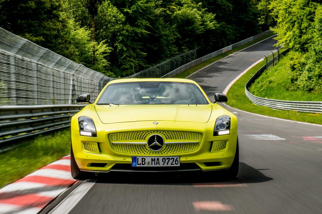 Yellow Mercedes Benz Car on Road During Daytime. Wallpaper in 2048x1360 Resolution