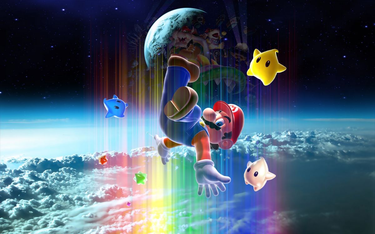 Super Mario Galaxy, Espacio, Diseño Gráfico, Mario, Super Mario Bros. Wallpaper in 1920x1200 Resolution