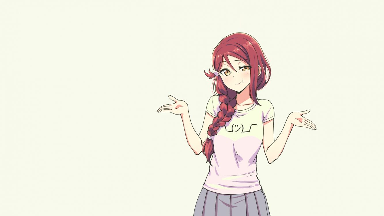 Chica Pelirroja Con Vestido Blanco Personaje de Anime. Wallpaper in 2560x1440 Resolution