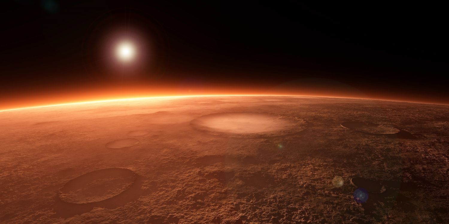 火星, 这个星球, 气氛, 外层空间, 地平线 壁纸 4000x2000 允许